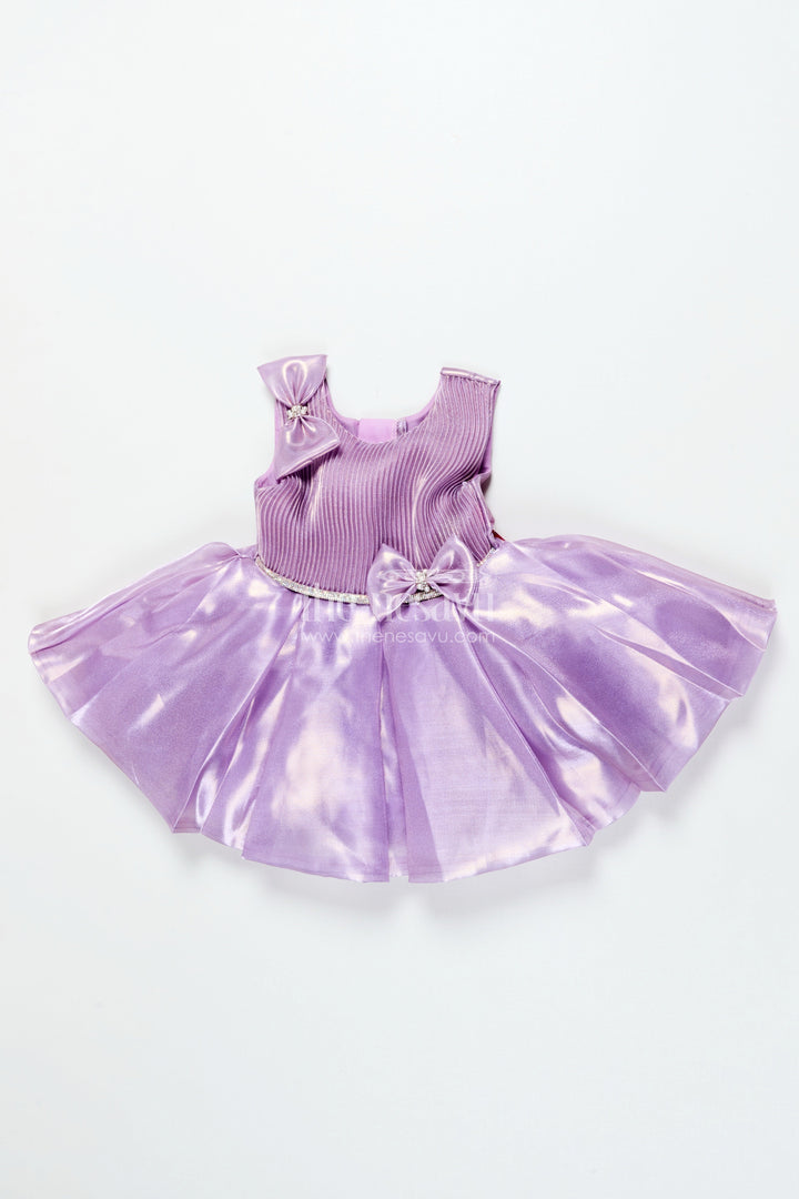 The Nesavu Girls Fancy Party Frock Baby Girl Organza Party Frock for Birthdays and Celebrations Nesavu 16 (1Y) / Purple PF284B-16 Nesavu baby girl organza frock birthdays party celebrations flared design