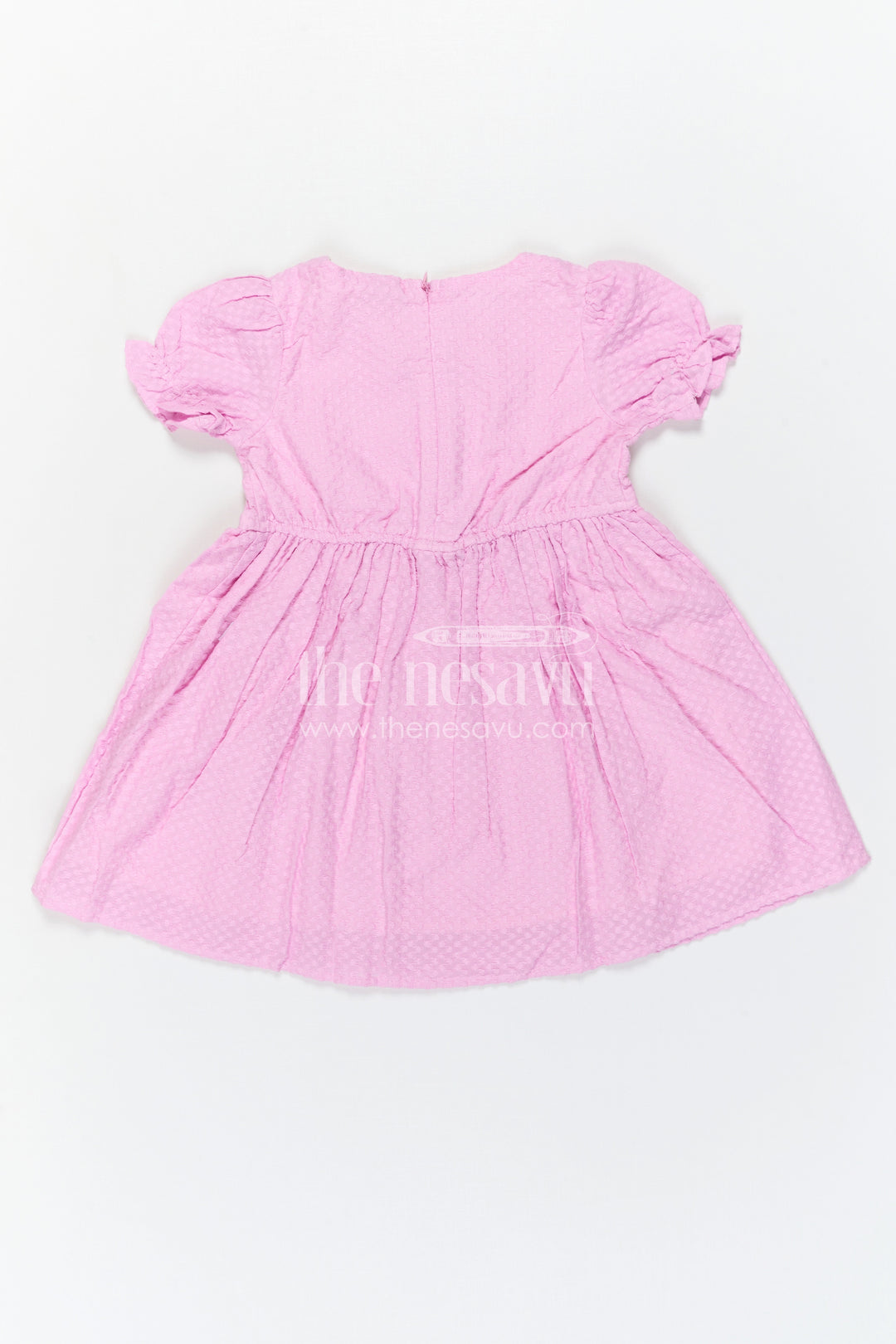 The Nesavu Girls Cotton Frock Baby Girl Outfit with Jacket for Festive Occasions and Outings Nesavu Nesavu Baby Girl Outfit With Embroidered Jacket For Festive Occasions And Stylish Comfortable Wear