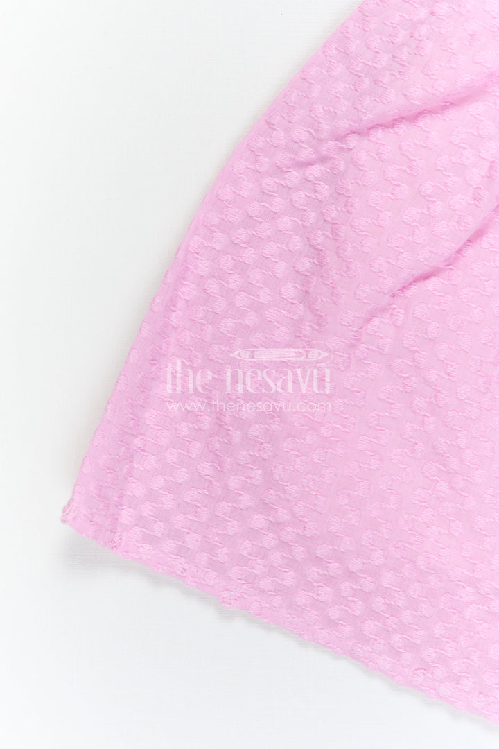 The Nesavu Girls Cotton Frock Baby Girl Outfit with Jacket for Festive Occasions and Outings Nesavu Nesavu Baby Girl Outfit With Embroidered Jacket For Festive Occasions And Stylish Comfortable Wear