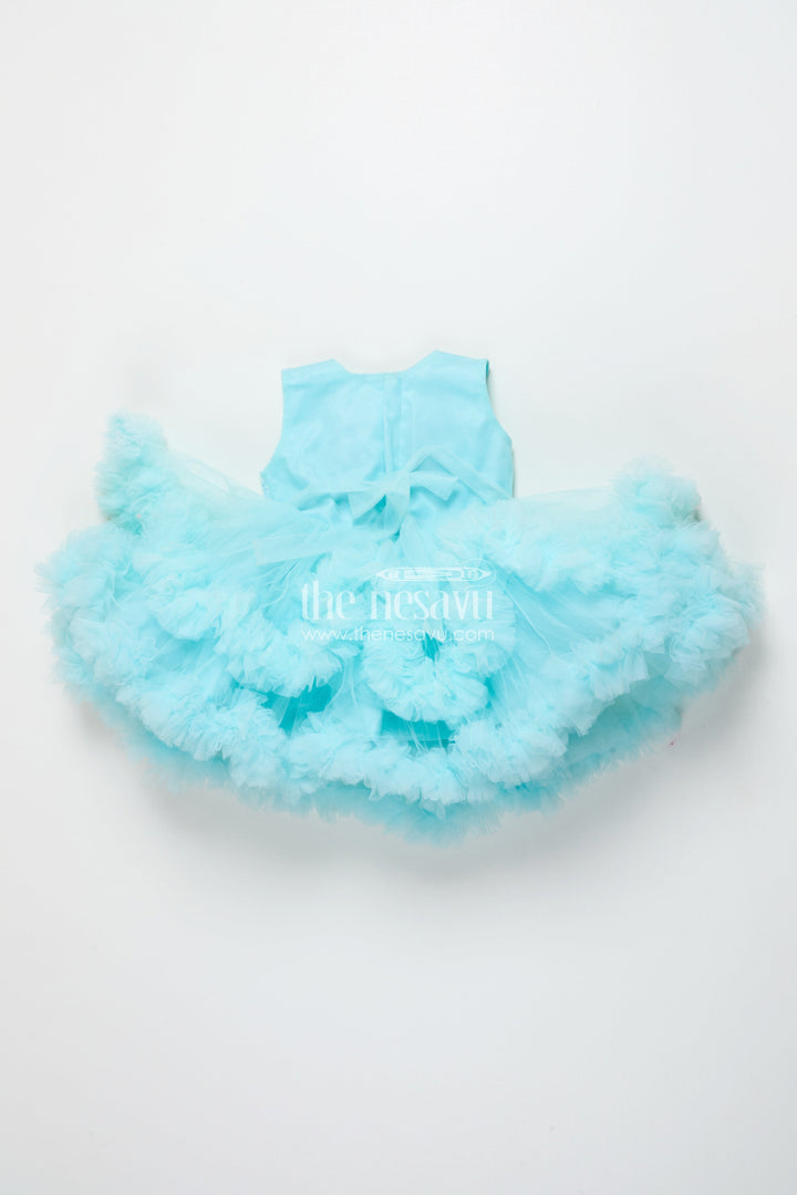 The Nesavu Girls Cotton Frock Baby Girl Party Frock for Birthdays and Celebrations Nesavu Nesavu baby girl party frock sequin yoke frill net birthday celebrations