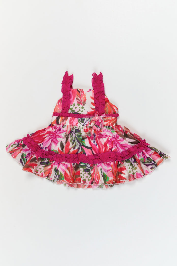 The Nesavu Baby Frocks Baby Girl Party Frock for Birthdays and Festive Celebrations Nesavu Nesavu baby girl georgette party frock with digital print for birthdays and festive celebrations