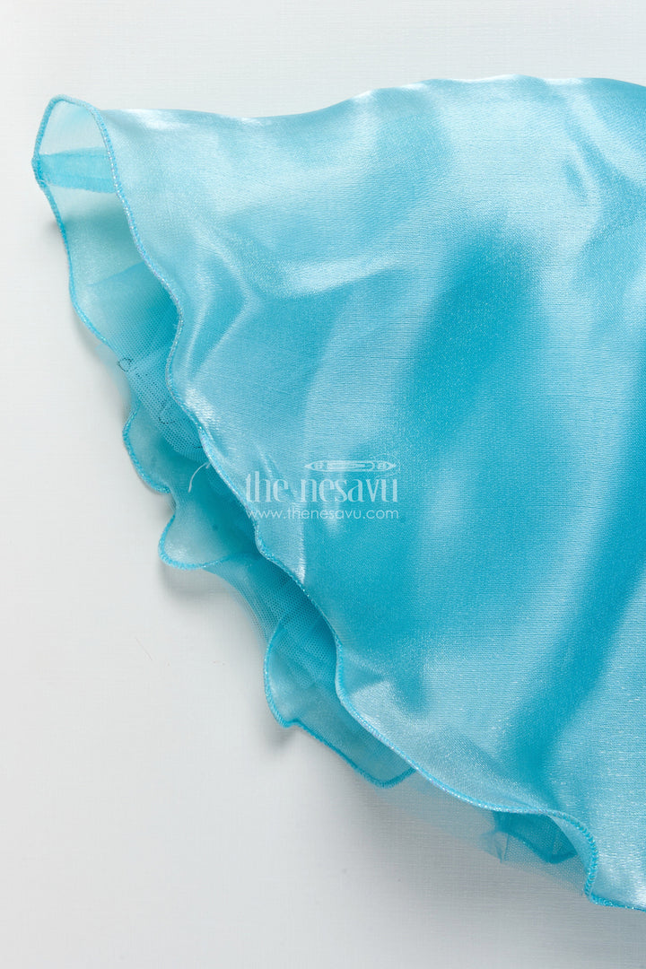 The Nesavu Girls Fancy Party Frock Baby Girl Party Frock for Birthdays and Special Occasions Nesavu Nesavu baby girl party frock oversized floral embellishment birthdays photoshoots