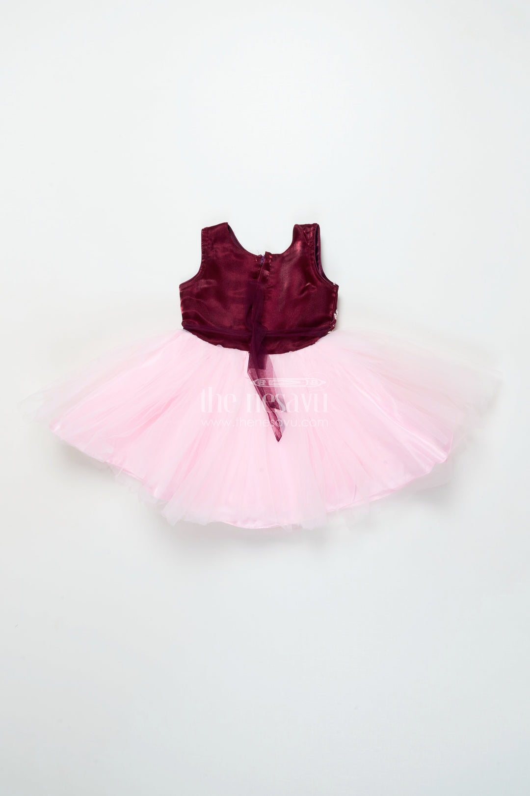 The Nesavu Girls Fancy Party Frock Baby Girl Party Frock with Satin Embroidery for Birthday and Evening Events Nesavu Nesavu baby girl soft net party frock satin embroidery birthdays special evenings