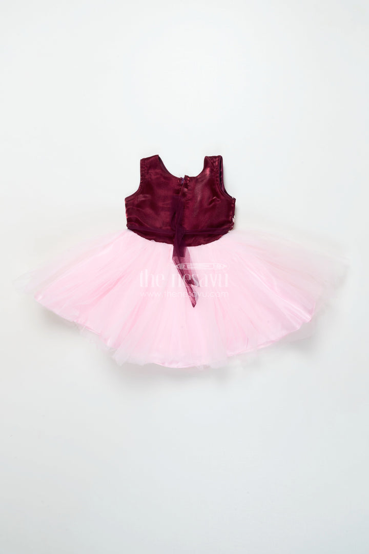 The Nesavu Girls Fancy Party Frock Baby Girl Party Frock with Satin Embroidery for Birthday and Evening Events Nesavu Nesavu baby girl soft net party frock satin embroidery birthdays special evenings