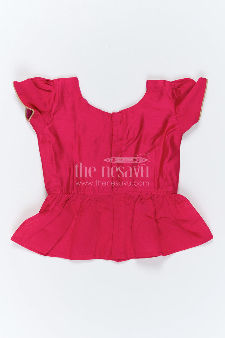 The Nesavu Pattu Pavadai Baby Girl Pattu Pavadai Dress for Festive Family Moments Nesavu Nesavu Baby Girl Pattu Pavadai Dress With Floral Digital Print For Festive Celebrations
