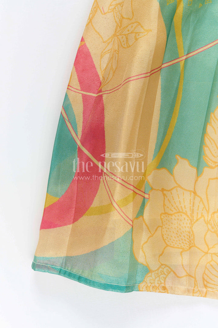 The Nesavu Pattu Pavadai Baby Girl Pattu Pavadai Dress for Festive Family Moments Nesavu Nesavu Baby Girl Pattu Pavadai Dress With Floral Digital Print For Festive Celebrations