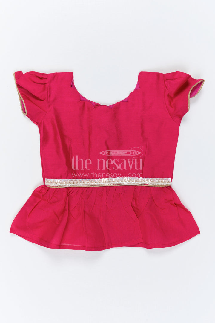 The Nesavu Pattu Pavadai Baby Girl Pattu Pavadai Dress for Festive Family Moments Nesavu Nesavu Baby Girl Pattu Pavadai Dress With Floral Digital Print For Festive Celebrations