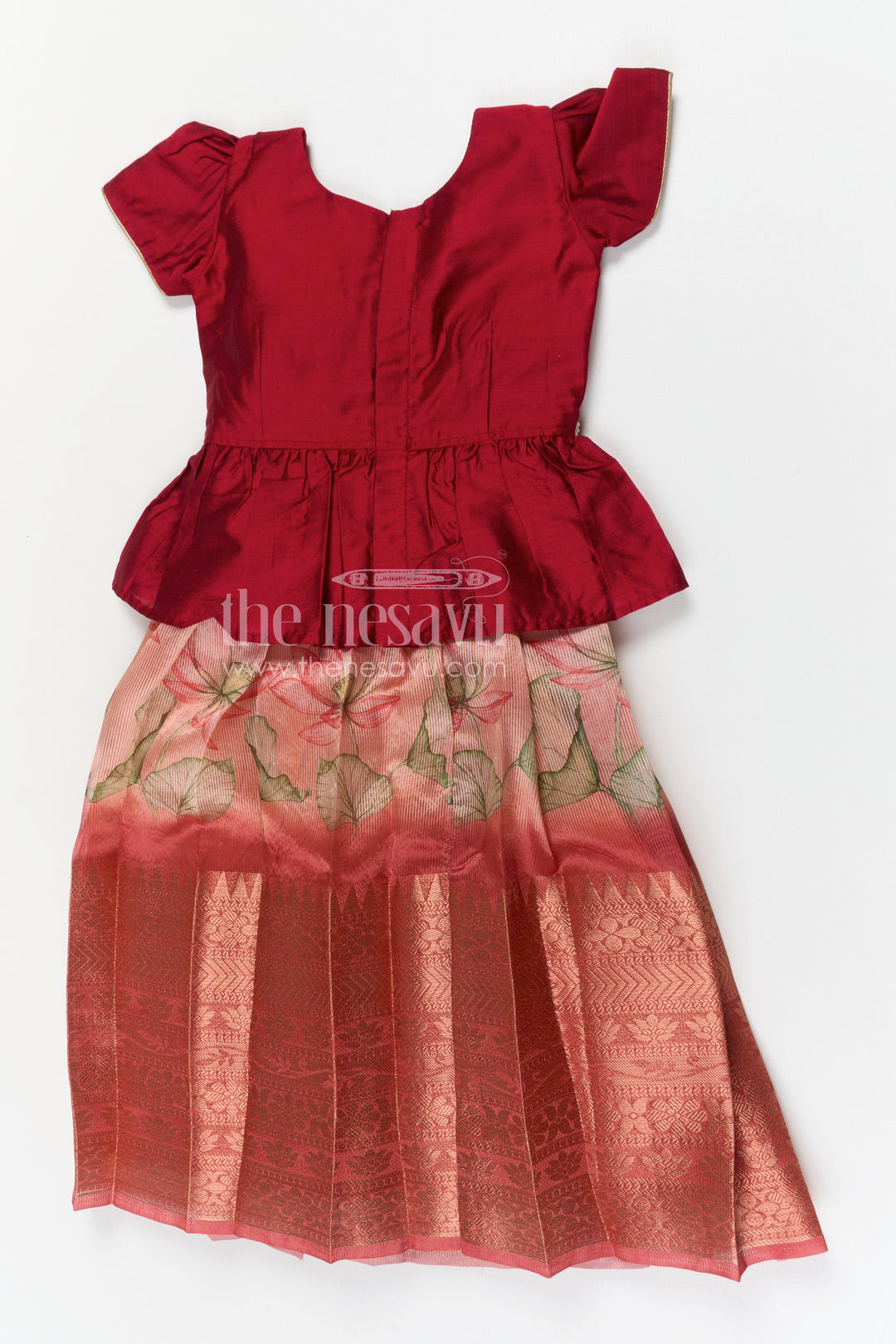 The Nesavu Pattu Pavadai Baby Girl Pattu Pavadai for Festival Celebrations and Wedding Nesavu Nesavu baby girl pattu pavadai for weddings and festive celebrations with semi banaras silk and rich border design