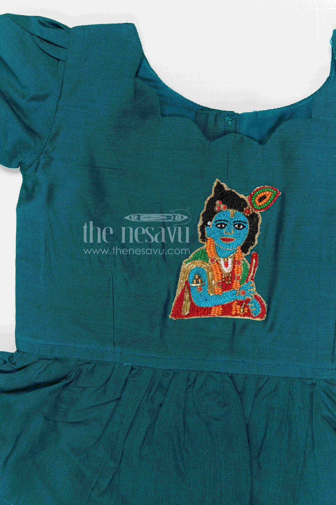 The Nesavu Pattu Pavadai Baby Girl Pattu Pavadai for Festivals and Family Celebrations Nesavu Nesavu baby girl pattu pavadai for festivals and family celebrations with semi banaras silk flared traditional design