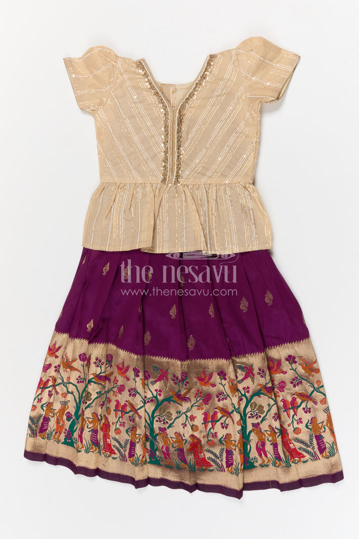 The Nesavu Pattu Pavadai Baby Girl Pattu Pavadai for Festivals and Traditional Celebrations Nesavu Nesavu baby girl pattu pavadai for festivals and weddings with Banaras art silk big zari border