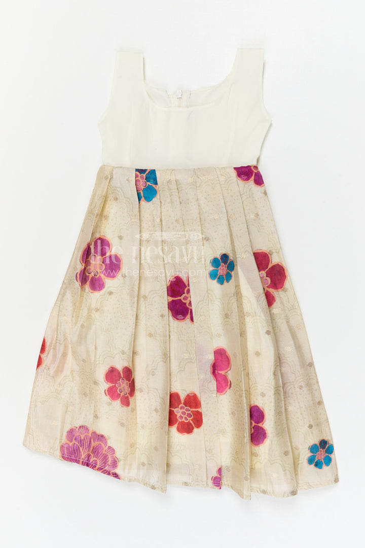 The Nesavu Pattu Pavadai Baby Girl Pattu Pavadai for Festivals and Traditional Functions Nesavu 18 (2Y) / Green / Banarasi GPP376B-18 Nesavu baby girl pattu pavadai for festivals with semi banaras silk digital print traditional ethnic wear