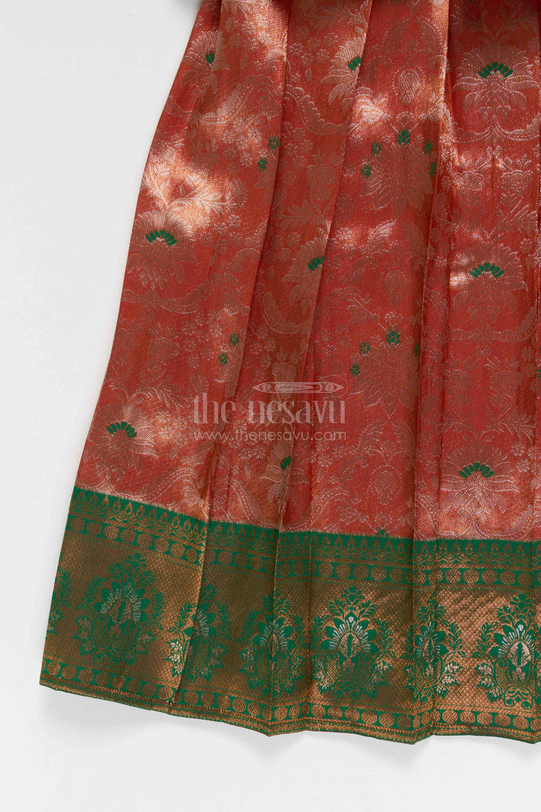 The Nesavu Pattu Pavadai Baby Girl Pattu Pavadai for Festive Celebrations and Weddings Nesavu Nesavu Baby Girl Pattu Pavadai Semi Banaras Silk Dress For Weddings And Festivals