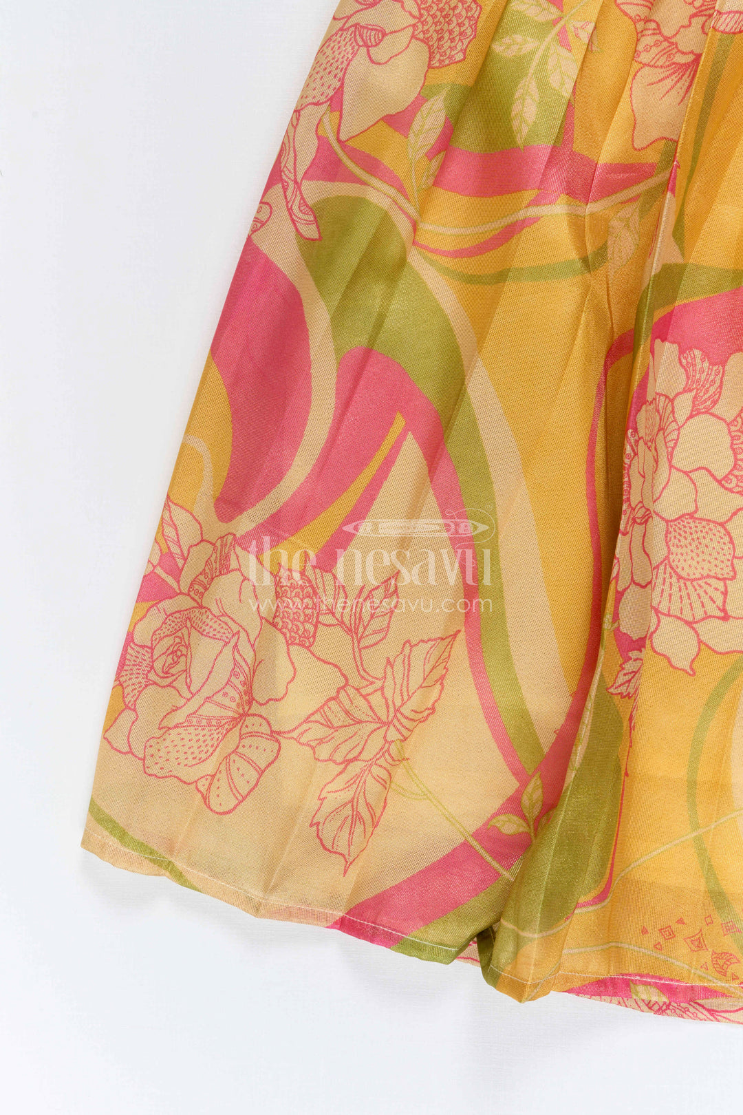 The Nesavu Pattu Pavadai Baby Girl Pattu Pavadai for Festive Family Celebrations Nesavu Nesavu Baby Girl Pattu Pavadai With Vibrant Digital Prints For Festive Family Functions