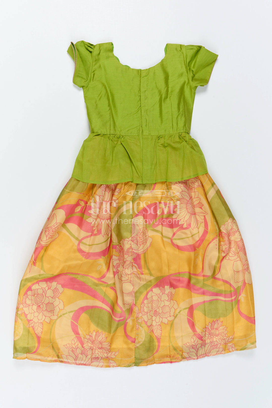 The Nesavu Pattu Pavadai Baby Girl Pattu Pavadai for Festive Family Celebrations Nesavu Nesavu Baby Girl Pattu Pavadai With Vibrant Digital Prints For Festive Family Functions