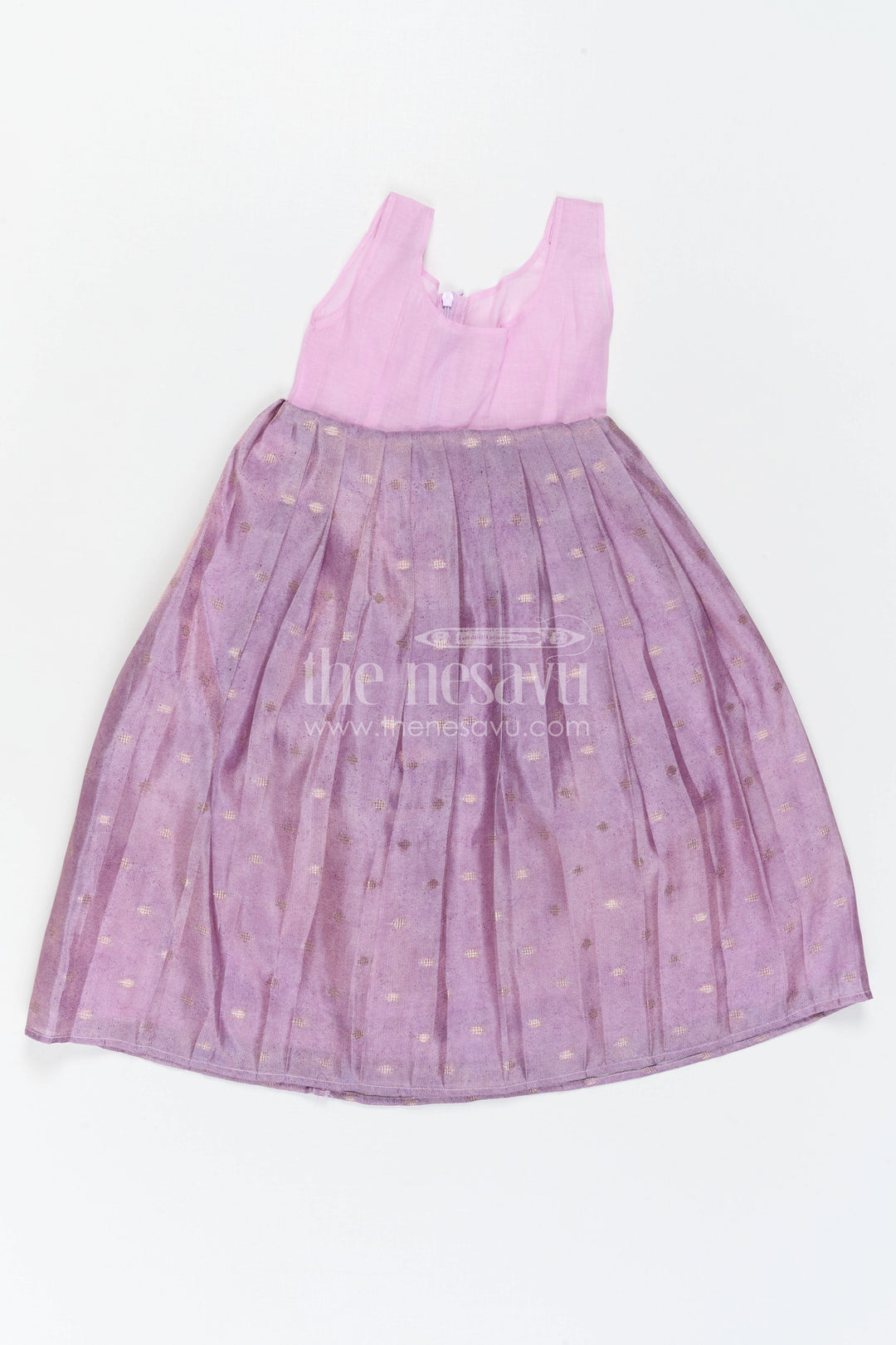 The Nesavu Pattu Pavadai Baby Girl Pattu Pavadai for Festive Occasions and Functions Nesavu 18 (2Y) / Purple / Semi Banarasi GPP387B-18 Nesavu Baby Girl Pattu Pavadai For Festive Occasions Semi Banaras Art Silk Traditional Outfit