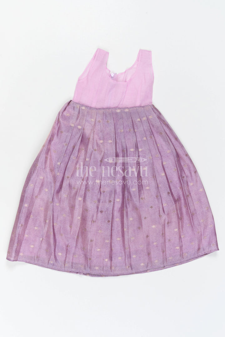 The Nesavu Pattu Pavadai Baby Girl Pattu Pavadai for Festive Occasions and Functions Nesavu 18 (2Y) / Purple / Semi Banarasi GPP387B-18 Nesavu Baby Girl Pattu Pavadai For Festive Occasions Semi Banaras Art Silk Traditional Outfit