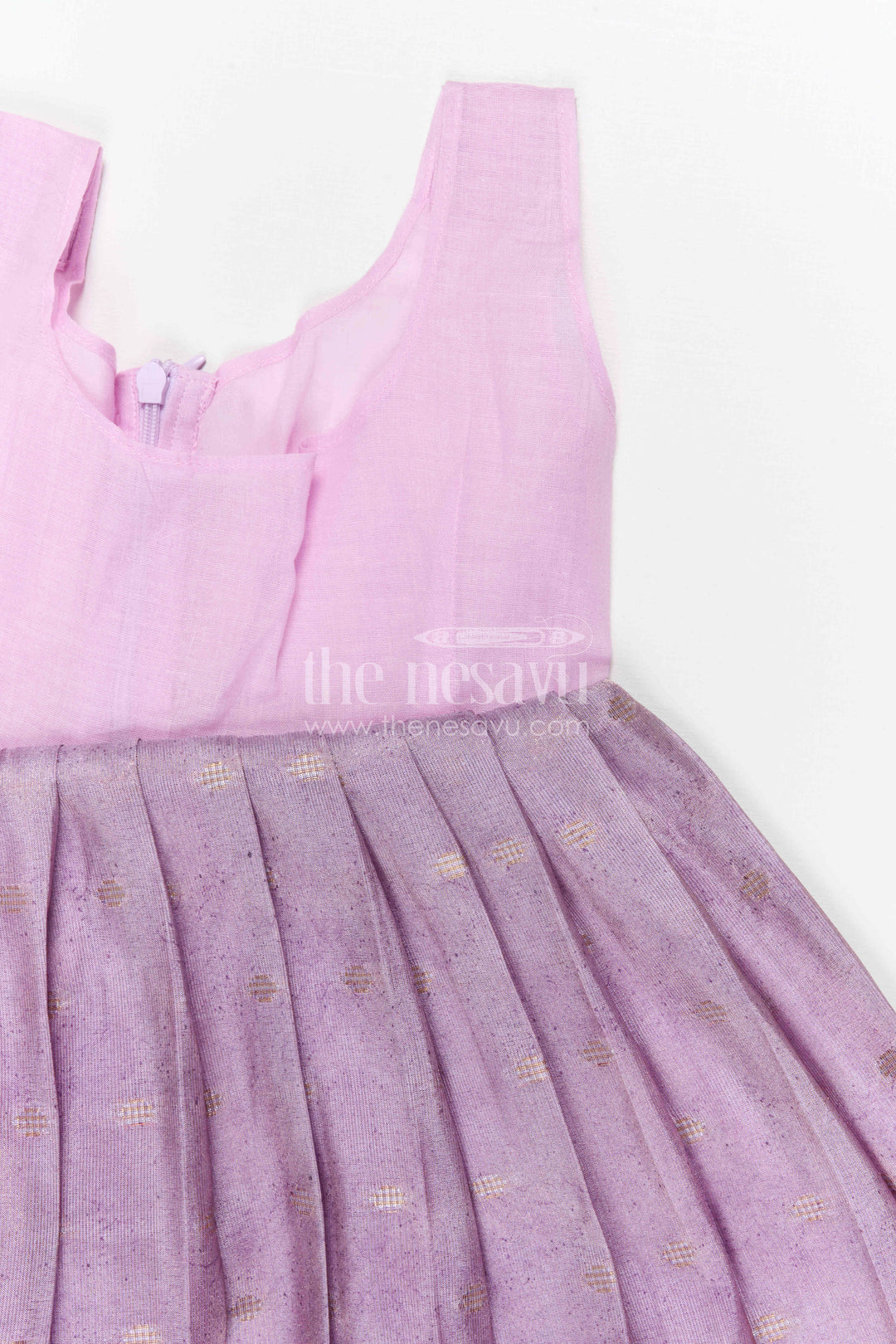 The Nesavu Pattu Pavadai Baby Girl Pattu Pavadai for Festive Occasions and Functions Nesavu 18 (2Y) / Purple / Semi Banarasi GPP387B-18 Nesavu Baby Girl Pattu Pavadai For Festive Occasions Semi Banaras Art Silk Traditional Outfit