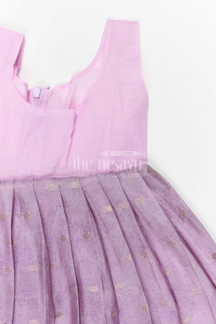 The Nesavu Pattu Pavadai Baby Girl Pattu Pavadai for Festive Occasions and Functions Nesavu 18 (2Y) / Purple / Semi Banarasi GPP387B-18 Nesavu Baby Girl Pattu Pavadai For Festive Occasions Semi Banaras Art Silk Traditional Outfit