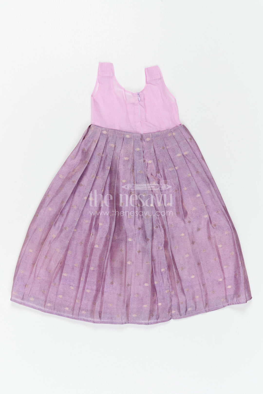 The Nesavu Pattu Pavadai Baby Girl Pattu Pavadai for Festive Occasions and Functions Nesavu 18 (2Y) / Purple / Semi Banarasi GPP387B-18 Nesavu Baby Girl Pattu Pavadai For Festive Occasions Semi Banaras Art Silk Traditional Outfit