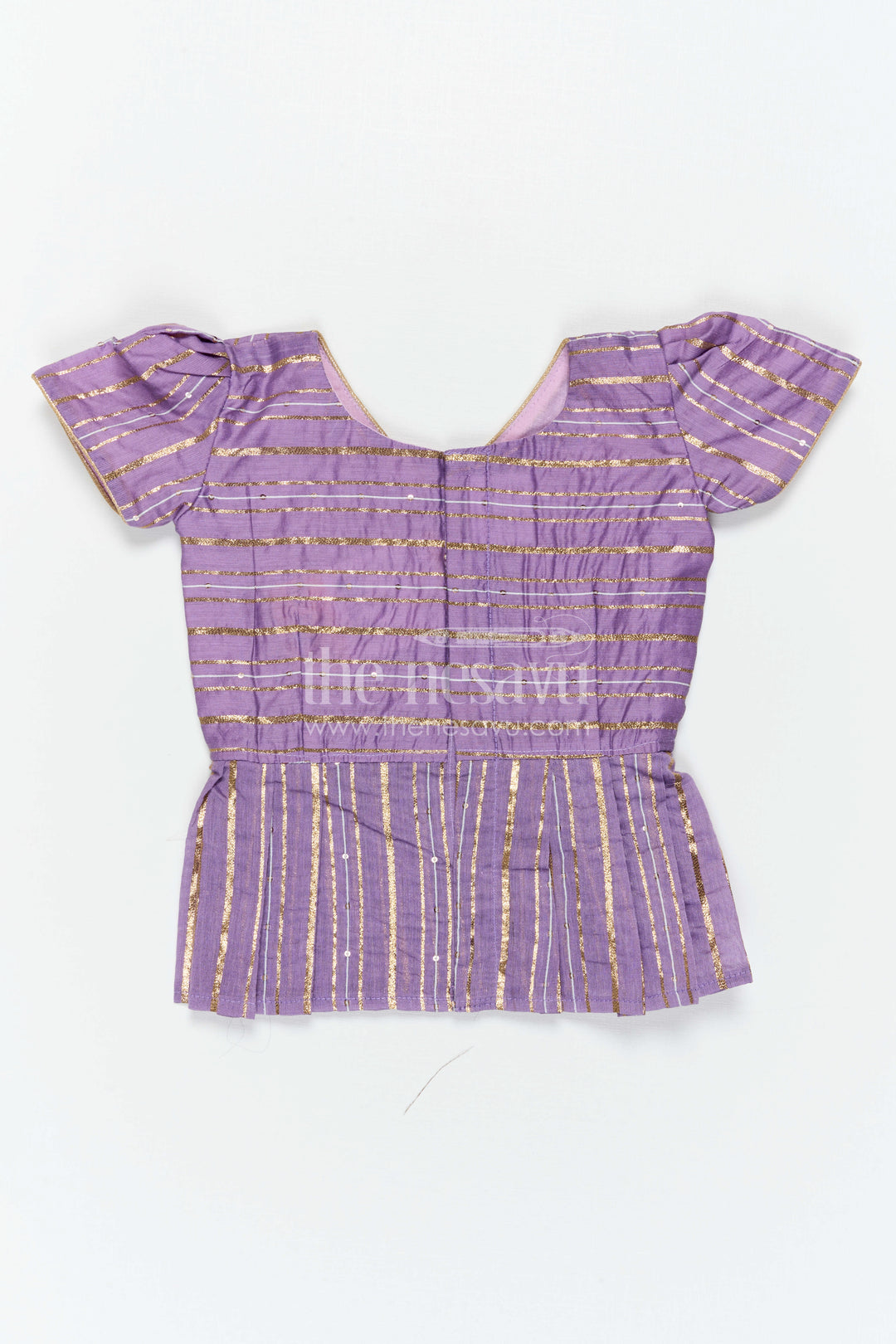 The Nesavu Pattu Pavadai Baby Girl Pattu Pavadai for Festive Occasions and Functions Nesavu 18 (2Y) / Purple / Semi Banarasi GPP387B-18 Nesavu Baby Girl Pattu Pavadai For Festive Occasions Semi Banaras Art Silk Traditional Outfit