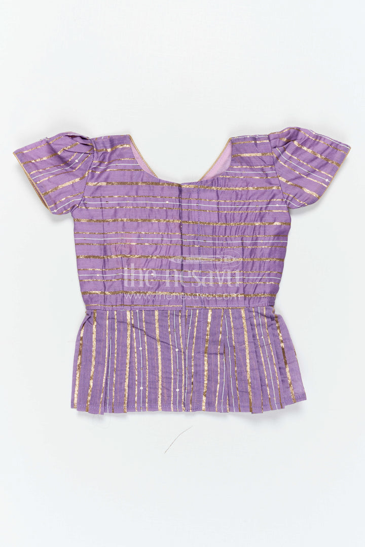 The Nesavu Pattu Pavadai Baby Girl Pattu Pavadai for Festive Occasions and Functions Nesavu 18 (2Y) / Purple / Semi Banarasi GPP387B-18 Nesavu Baby Girl Pattu Pavadai For Festive Occasions Semi Banaras Art Silk Traditional Outfit