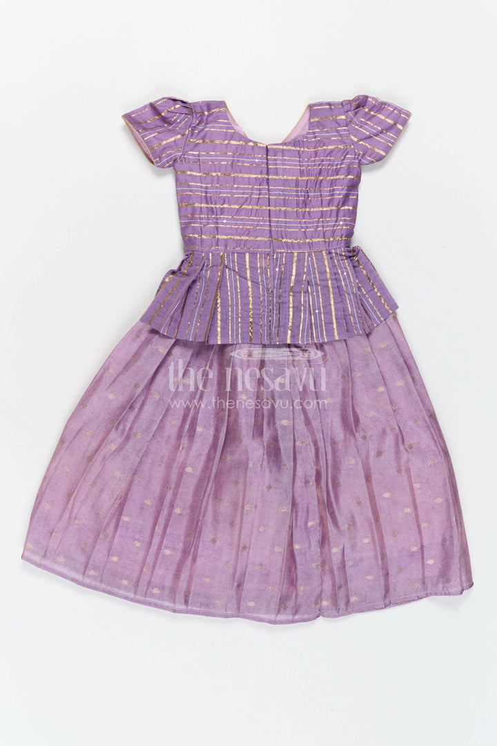 The Nesavu Pattu Pavadai Baby Girl Pattu Pavadai for Festive Occasions and Functions Nesavu 18 (2Y) / Purple / Semi Banarasi GPP387B-18 Nesavu Baby Girl Pattu Pavadai For Festive Occasions Semi Banaras Art Silk Traditional Outfit