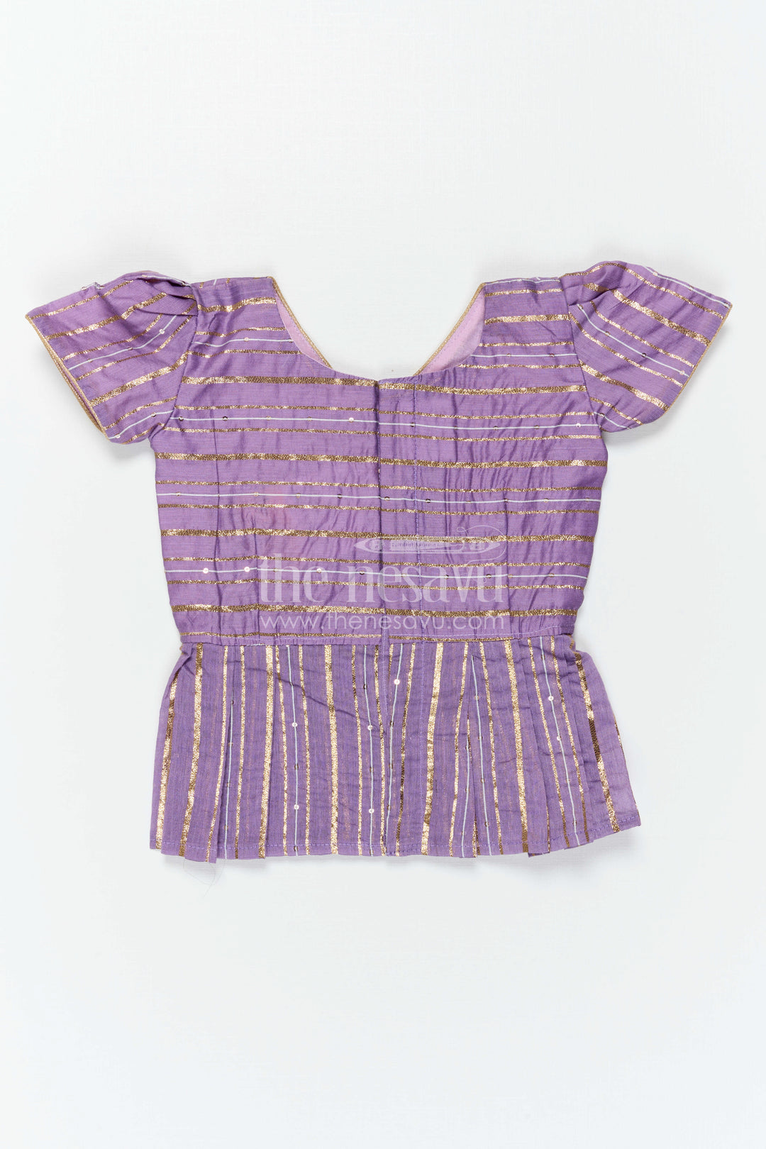 The Nesavu Pattu Pavadai Baby Girl Pattu Pavadai for Festive Occasions and Weddings Nesavu Nesavu Baby Girl Pattu Pavadai For Weddings Semi Banaras Silk With Digital Print Festive Outfit