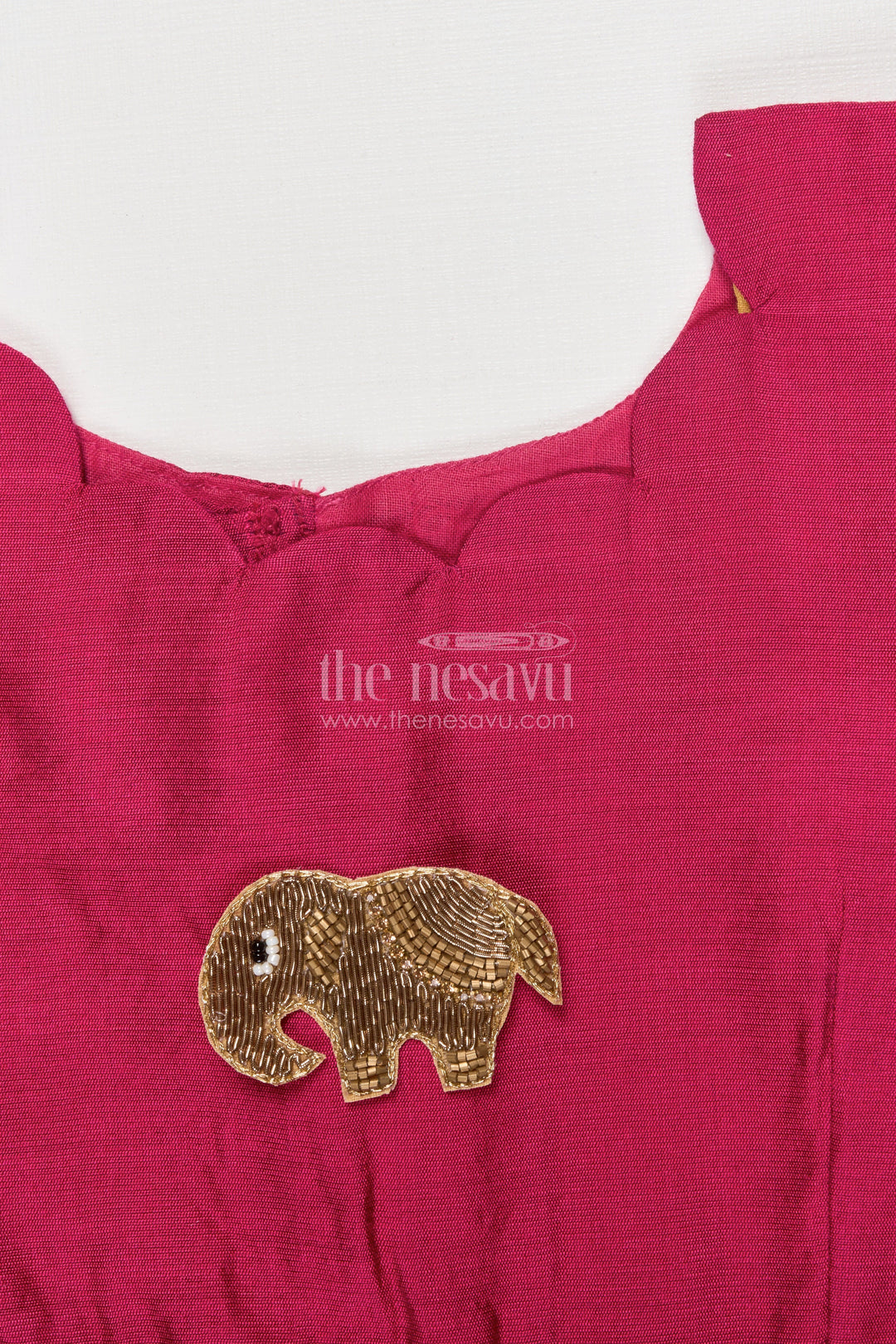 The Nesavu Pattu Pavadai Baby Girl Pattu Pavadai for Festive Photoshoots and Temple Visits Nesavu 18 (2Y) / Red GPP350B-18 Nesavu baby girl pattu pavadai zari work festive photoshoots temple visits