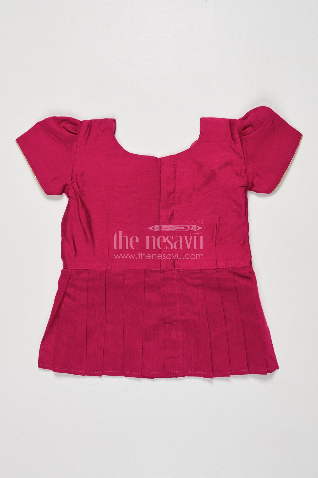 The Nesavu Pattu Pavadai Baby Girl Pattu Pavadai for Festive Photoshoots and Temple Visits Nesavu 18 (2Y) / Red GPP350B-18 Nesavu baby girl pattu pavadai zari work festive photoshoots temple visits