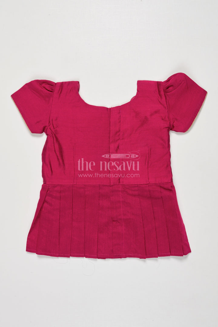 The Nesavu Pattu Pavadai Baby Girl Pattu Pavadai for Festive Photoshoots and Temple Visits Nesavu 18 (2Y) / Red GPP350B-18 Nesavu baby girl pattu pavadai zari work festive photoshoots temple visits