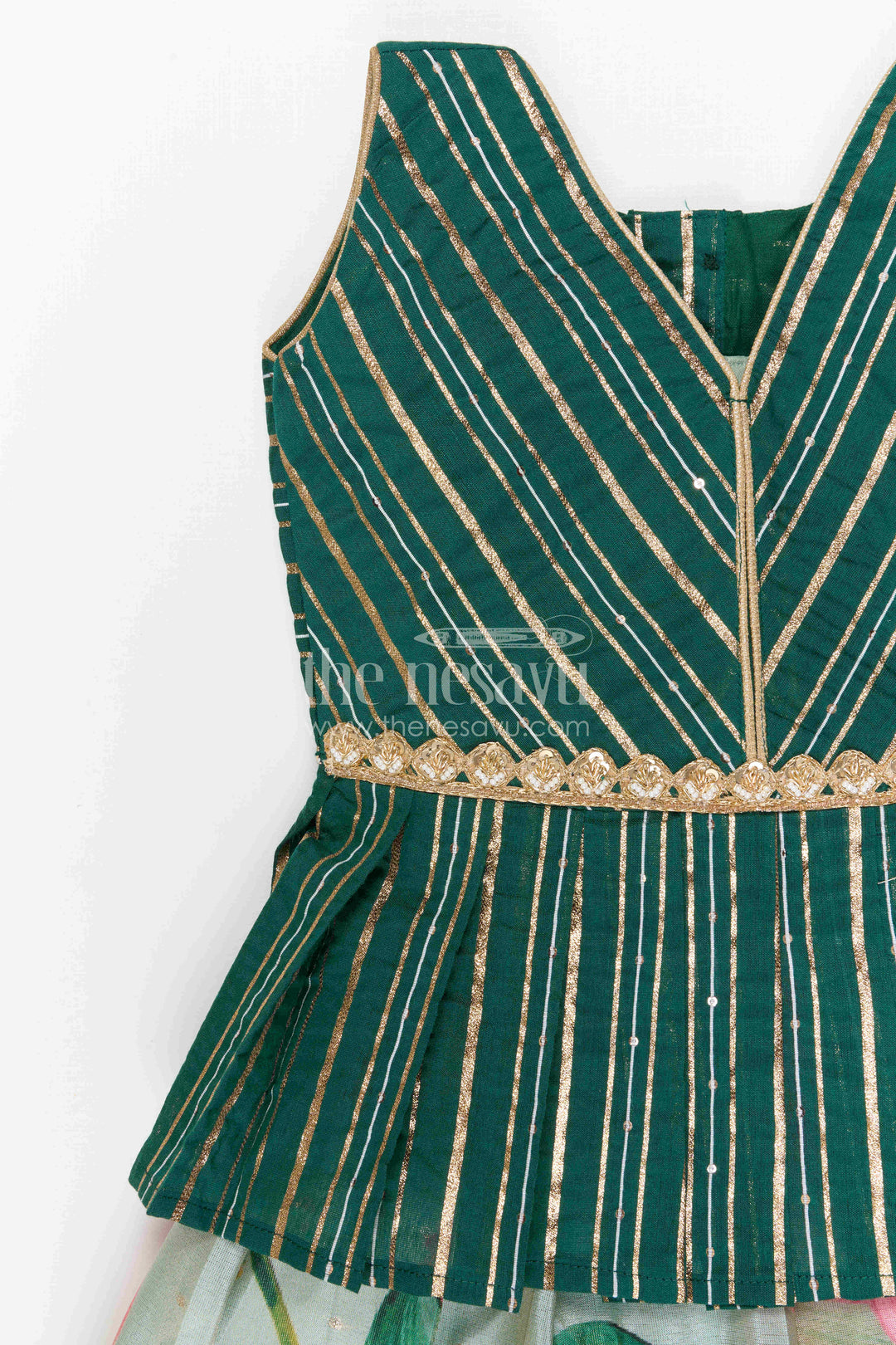 The Nesavu Pattu Pavadai Baby Girl Pattu Pavadai for Festive Wear and Traditional Functions Nesavu Nesavu Baby Girl Pattu Pavadai For Festive Wear Semi Banaras Silk With Digital Print Ethnic Outfit