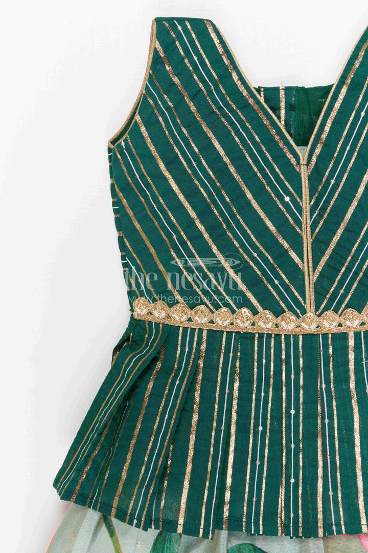 The Nesavu Pattu Pavadai Baby Girl Pattu Pavadai for Festive Wear and Traditional Functions Nesavu Nesavu Baby Girl Pattu Pavadai For Festive Wear Semi Banaras Silk With Digital Print Ethnic Outfit