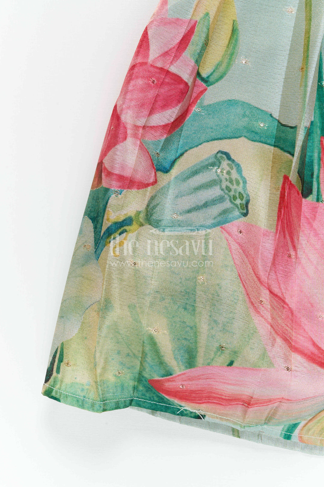 The Nesavu Pattu Pavadai Baby Girl Pattu Pavadai for Festive Wear and Traditional Functions Nesavu Nesavu Baby Girl Pattu Pavadai For Festive Wear Semi Banaras Silk With Digital Print Ethnic Outfit