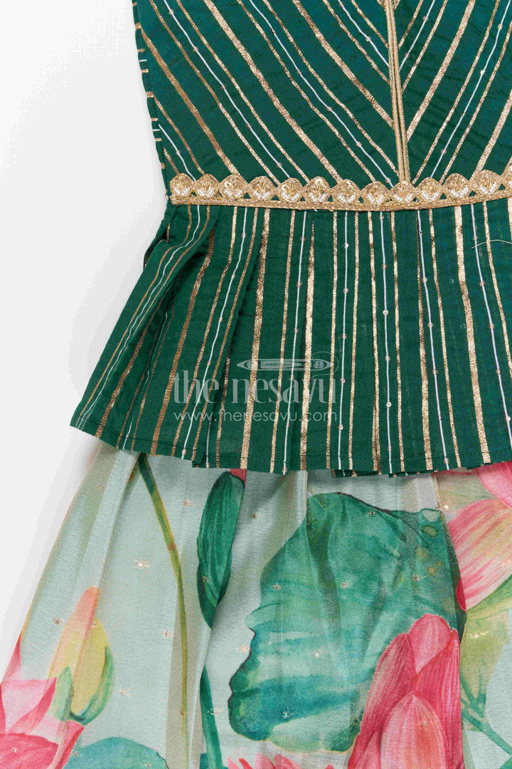 The Nesavu Pattu Pavadai Baby Girl Pattu Pavadai for Festive Wear and Traditional Functions Nesavu Nesavu Baby Girl Pattu Pavadai For Festive Wear Semi Banaras Silk With Digital Print Ethnic Outfit