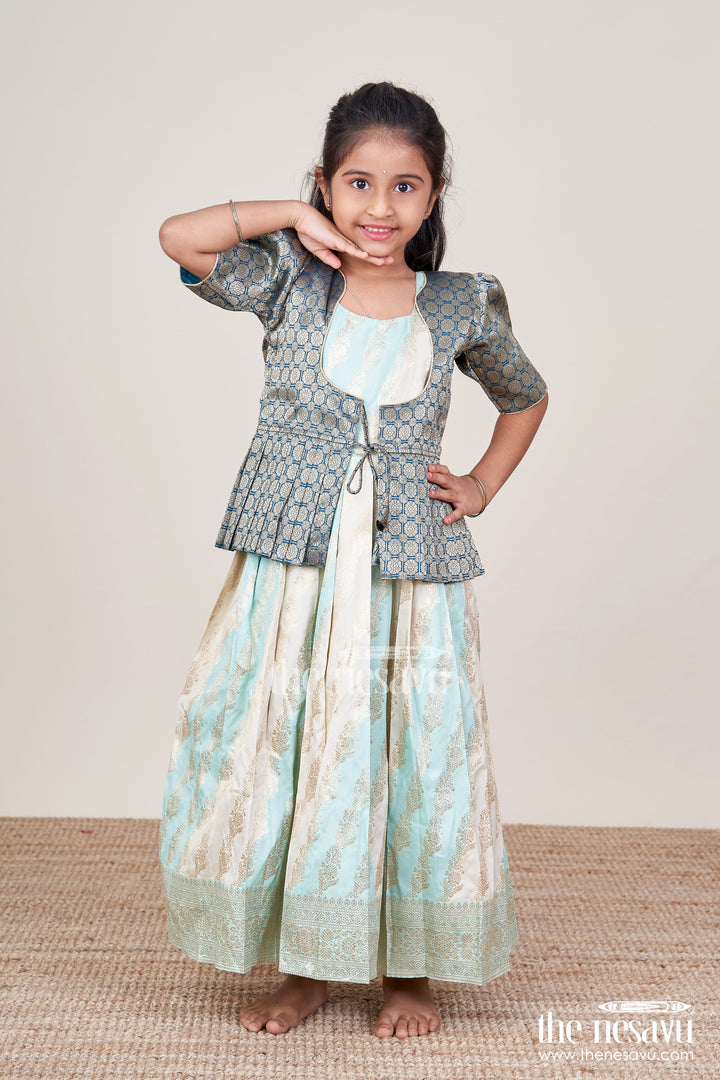 The Nesavu Pattu Pavadai Baby Girl Pattu Pavadai for Naming Ceremony and Traditional Functions Nesavu Nesavu baby girl pattu pavadai semi Banaras silk jacket blouse naming ceremony