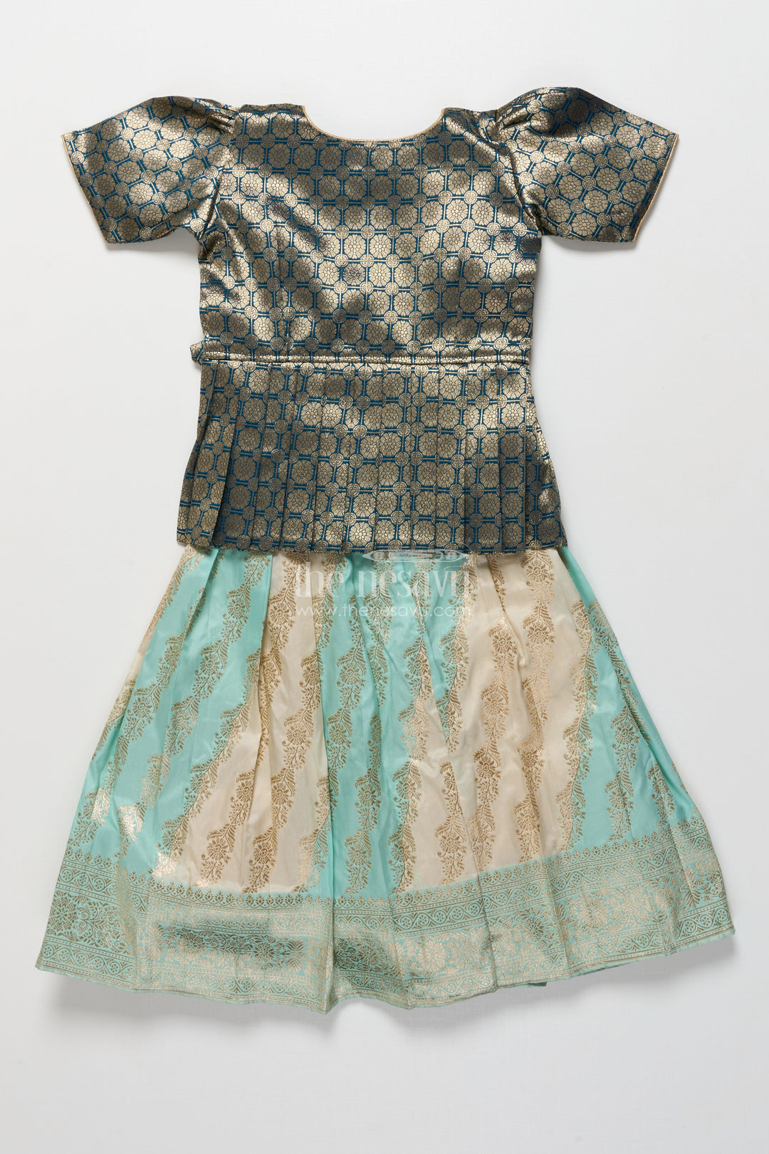 The Nesavu Pattu Pavadai Baby Girl Pattu Pavadai for Naming Ceremony and Traditional Functions Nesavu Nesavu baby girl pattu pavadai semi Banaras silk jacket blouse naming ceremony