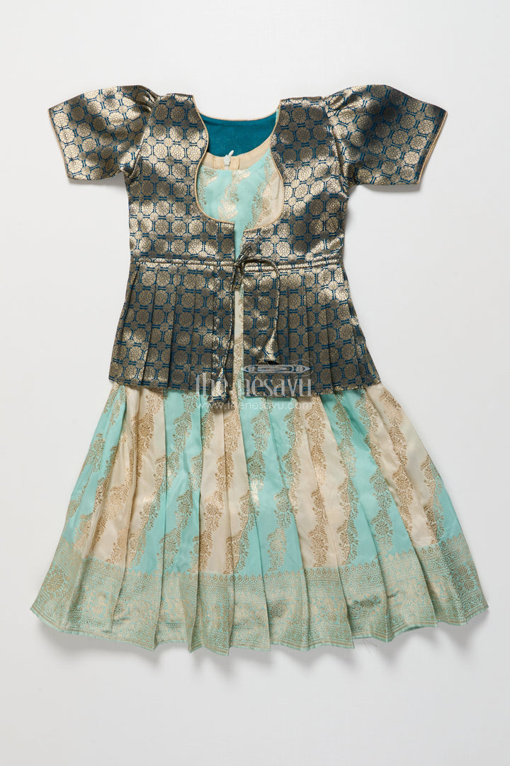 The Nesavu Pattu Pavadai Baby Girl Pattu Pavadai for Naming Ceremony and Traditional Functions Nesavu Nesavu baby girl pattu pavadai semi Banaras silk jacket blouse naming ceremony