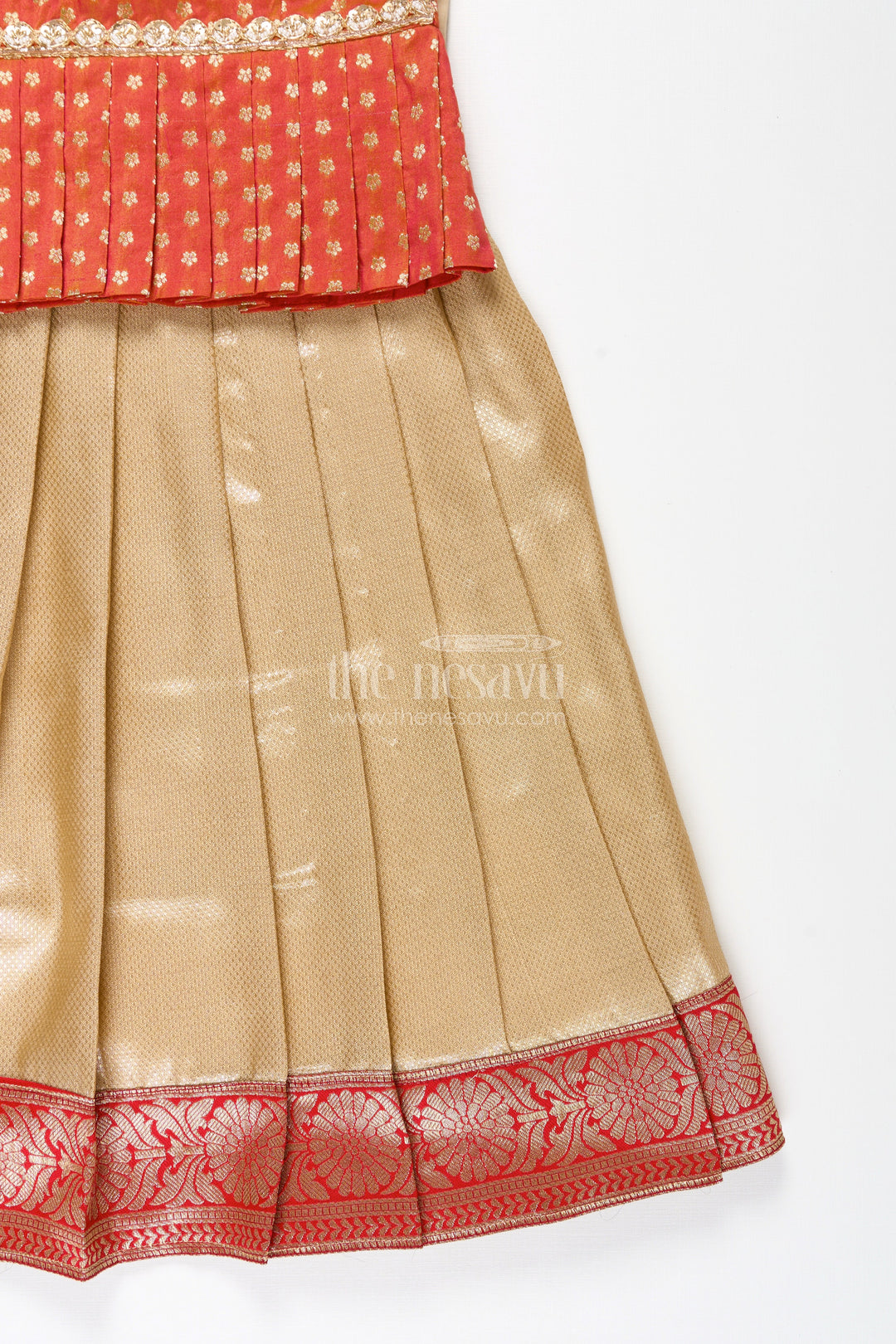 The Nesavu Pattu Pavadai Baby Girl Pattu Pavadai for Traditional Events and Temple Visits Nesavu Nesavu baby girl pattu pavadai traditional occasions golden tissue skirt
