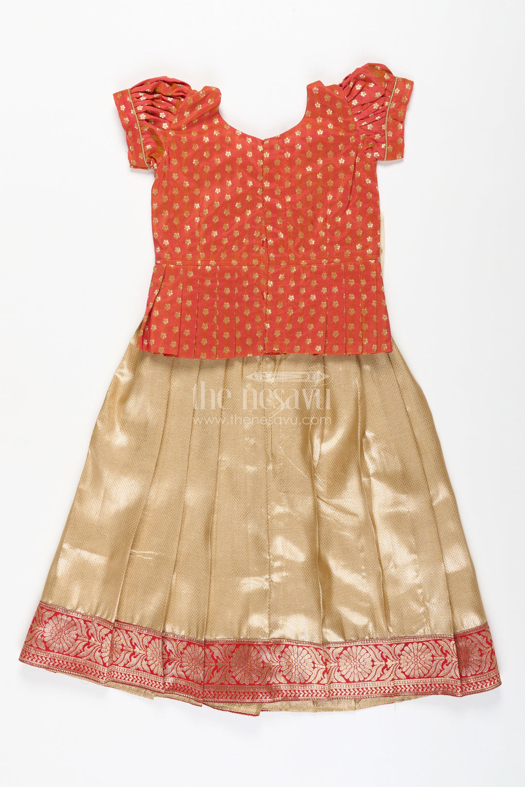 The Nesavu Pattu Pavadai Baby Girl Pattu Pavadai for Traditional Events and Temple Visits Nesavu Nesavu baby girl pattu pavadai traditional occasions golden tissue skirt