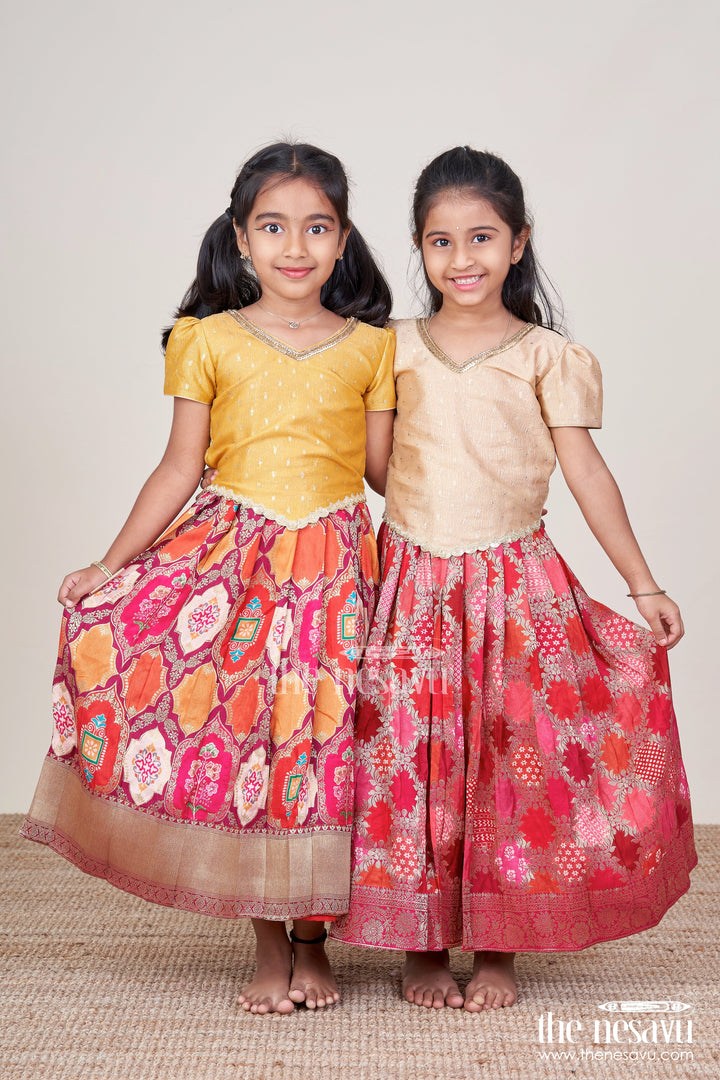 The Nesavu Pattu Pavadai Baby Girl Pattu Pavadai for Traditional Festivals and Naming Ceremony Nesavu Nesavu baby girl pattu pavadai banarasi silk naming ceremony festive occasions