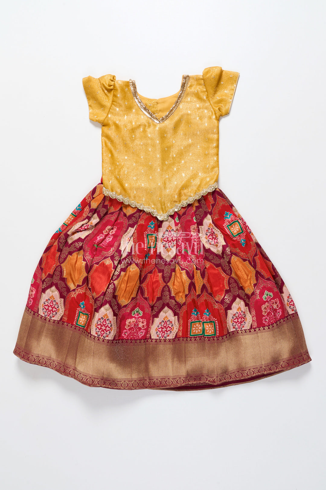 The Nesavu Pattu Pavadai Baby Girl Pattu Pavadai for Traditional Festivals and Naming Ceremony Nesavu Nesavu baby girl pattu pavadai banarasi silk naming ceremony festive occasions