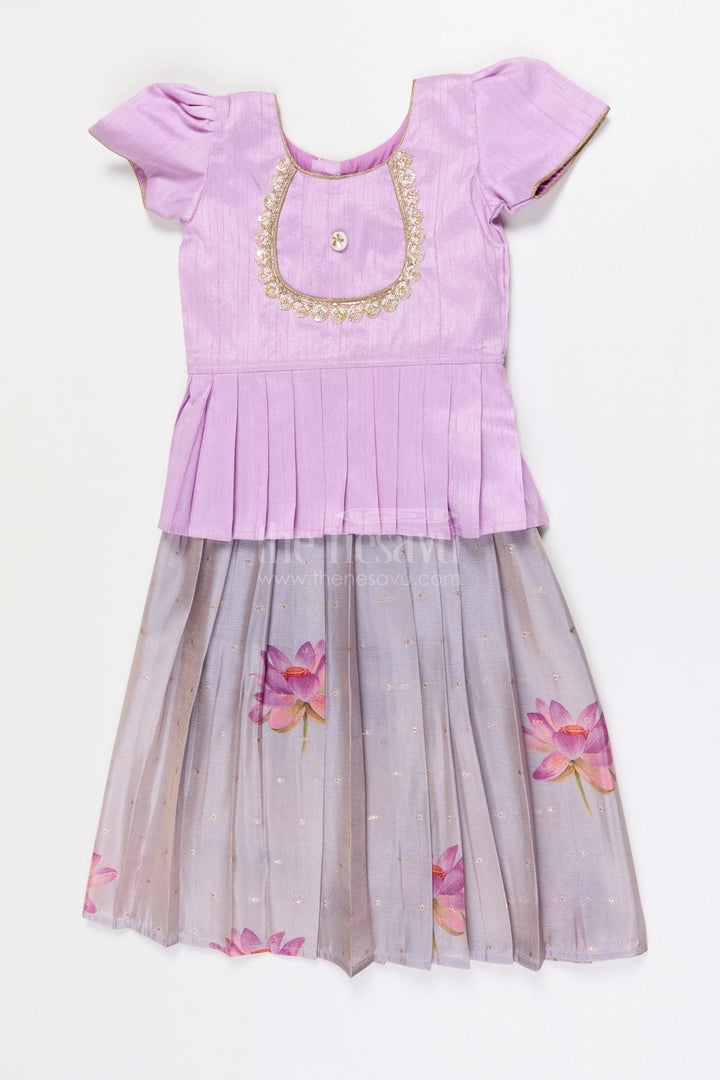 The Nesavu Pattu Pavadai Baby Girl Pattu Pavadai for Traditional Functions and Birthdays Nesavu 18 (2Y) / Multicolor / Banarasi GPP369B-18 Nesavu Baby Girl Pattu Pavadai Semi Banaras Silk Dress For Traditional Celebrations