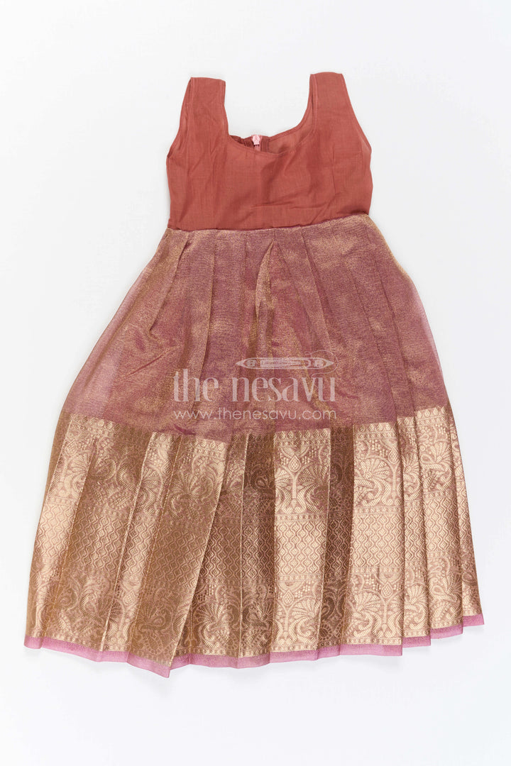 The Nesavu Pattu Pavadai Baby Girl Pattu Pavadai for Traditional Functions and Festivals Nesavu Nesavu Baby Girl Pattu Pavadai Semi Banaras Tissue Silk With Big Border For Festive And Traditional Wear