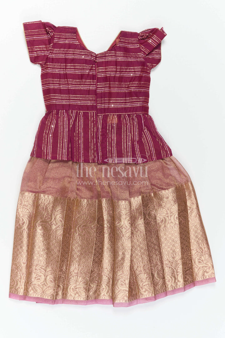 The Nesavu Pattu Pavadai Baby Girl Pattu Pavadai for Traditional Functions and Festivals Nesavu Nesavu Baby Girl Pattu Pavadai Semi Banaras Tissue Silk With Big Border For Festive And Traditional Wear