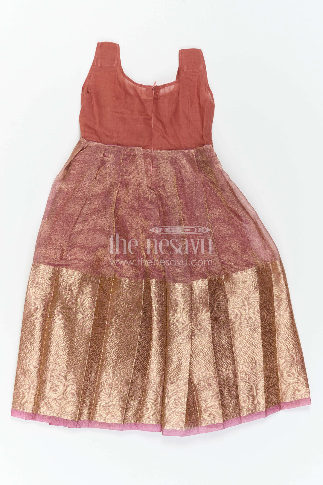 The Nesavu Pattu Pavadai Baby Girl Pattu Pavadai for Traditional Functions and Festivals Nesavu Nesavu Baby Girl Pattu Pavadai Semi Banaras Tissue Silk With Big Border For Festive And Traditional Wear