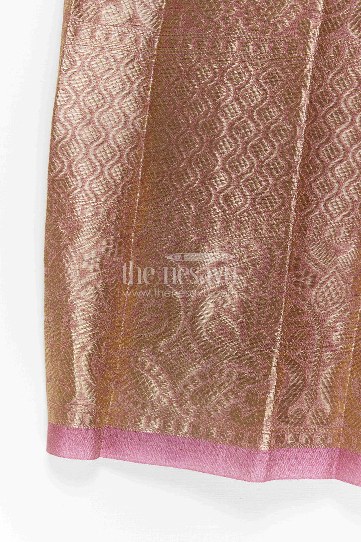 The Nesavu Pattu Pavadai Baby Girl Pattu Pavadai for Traditional Functions and Festivals Nesavu Nesavu Baby Girl Pattu Pavadai Semi Banaras Tissue Silk With Big Border For Festive And Traditional Wear