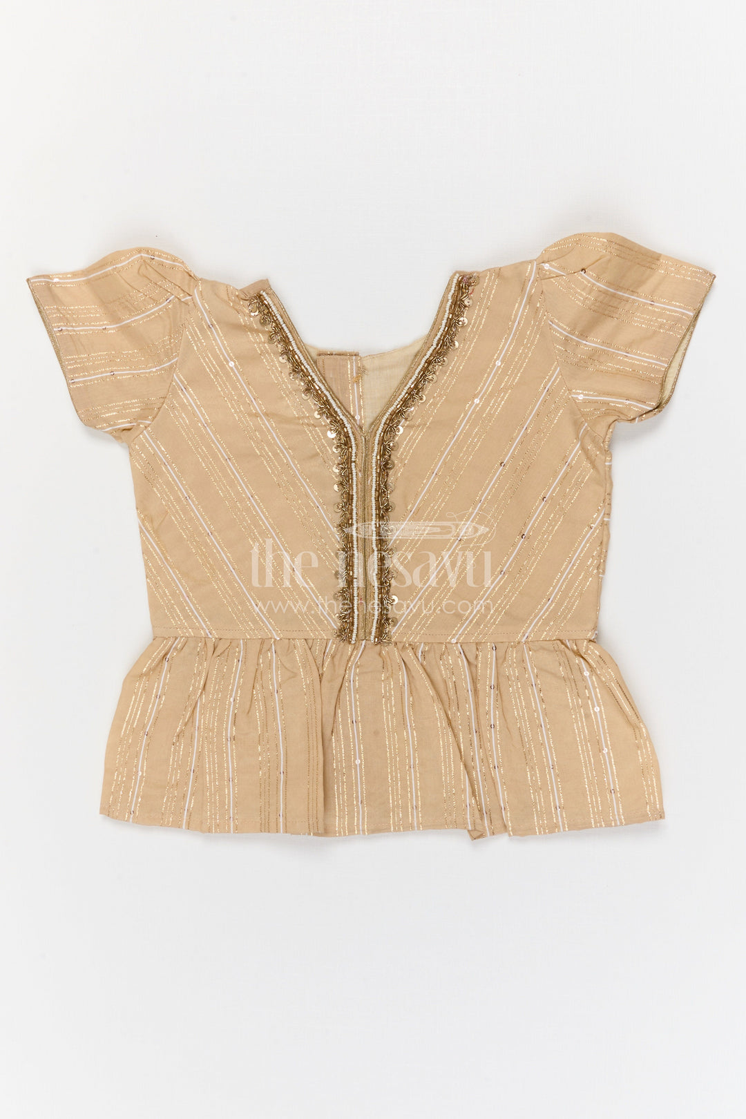 The Nesavu Pattu Pavadai Baby Girl Pattu Pavadai for Wedding and Festival Celebrations Nesavu 18 (2Y) / Red / Banarasi GPP372B-18 Nesavu baby girl pattu pavadai for weddings and festivals with Banaras art silk zari border