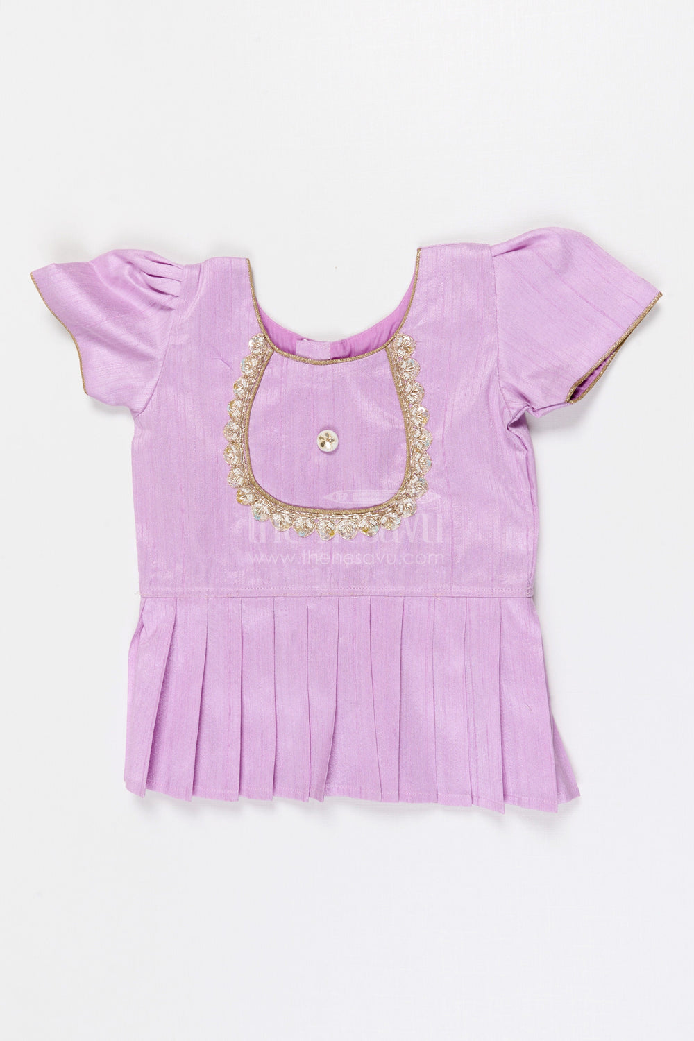 The Nesavu Pattu Pavadai Baby Girl Pattu Pavadai for Weddings and Festival Celebrations Nesavu Nesavu Baby Girl Pattu Pavadai Semi Banaras Art Silk Dress For Weddings And Festivals