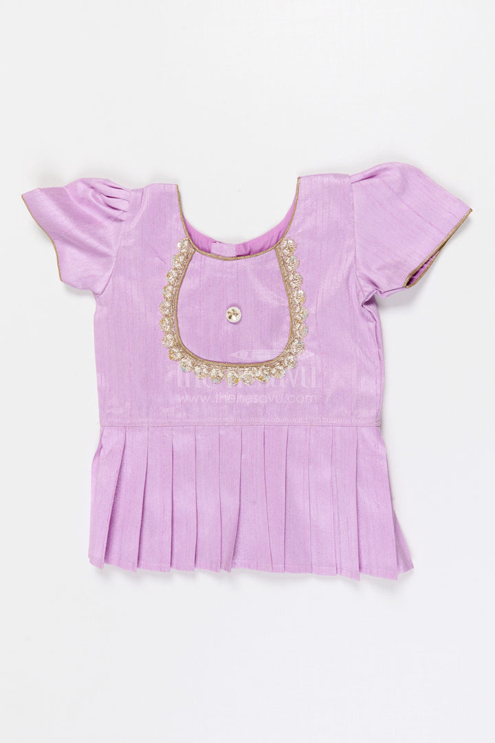 The Nesavu Pattu Pavadai Baby Girl Pattu Pavadai for Weddings and Festival Celebrations Nesavu Nesavu Baby Girl Pattu Pavadai Semi Banaras Art Silk Dress For Weddings And Festivals