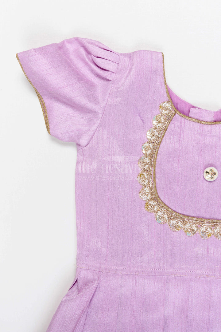 The Nesavu Pattu Pavadai Baby Girl Pattu Pavadai for Weddings and Festival Celebrations Nesavu Nesavu Baby Girl Pattu Pavadai Semi Banaras Art Silk Dress For Weddings And Festivals